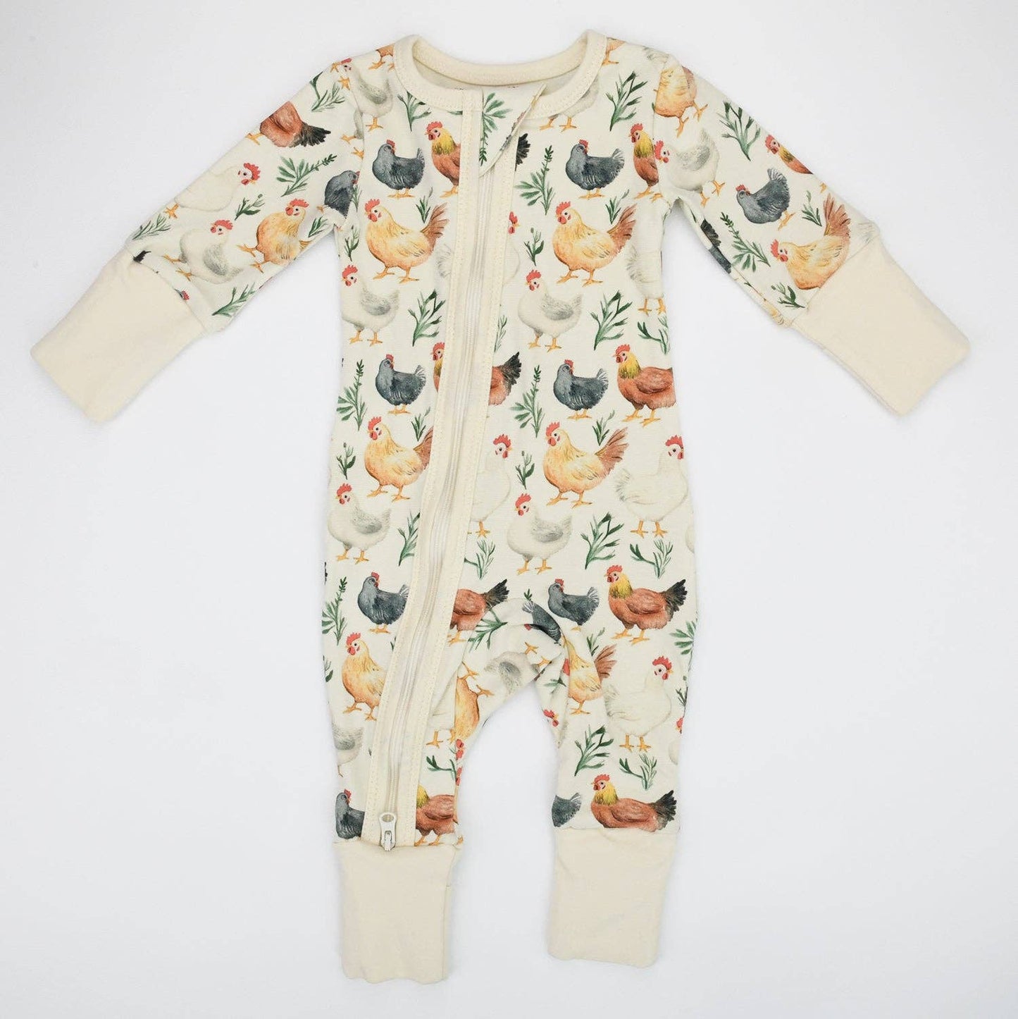 Earthy - Organic Cotton Baby Pajamas 2-Way Zip Front Zipper Sleeper, Flax