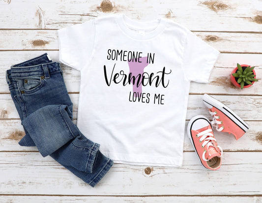 Itsy Bitsy Bella Co - Someone In Vermont Loves Me Toddler and Youth Shirt