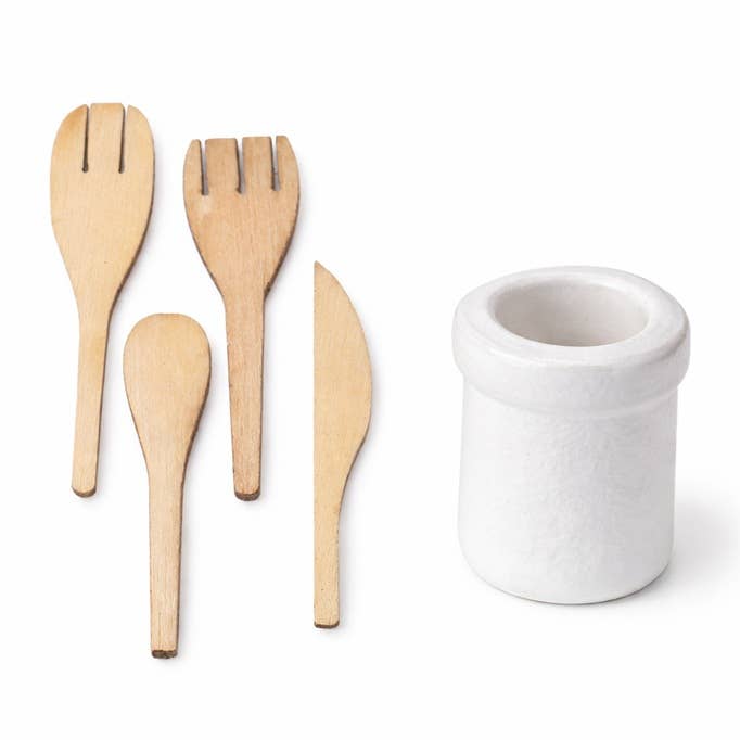 Factory Direct Craft - Miniature Wooden Kitchen Utensil Set