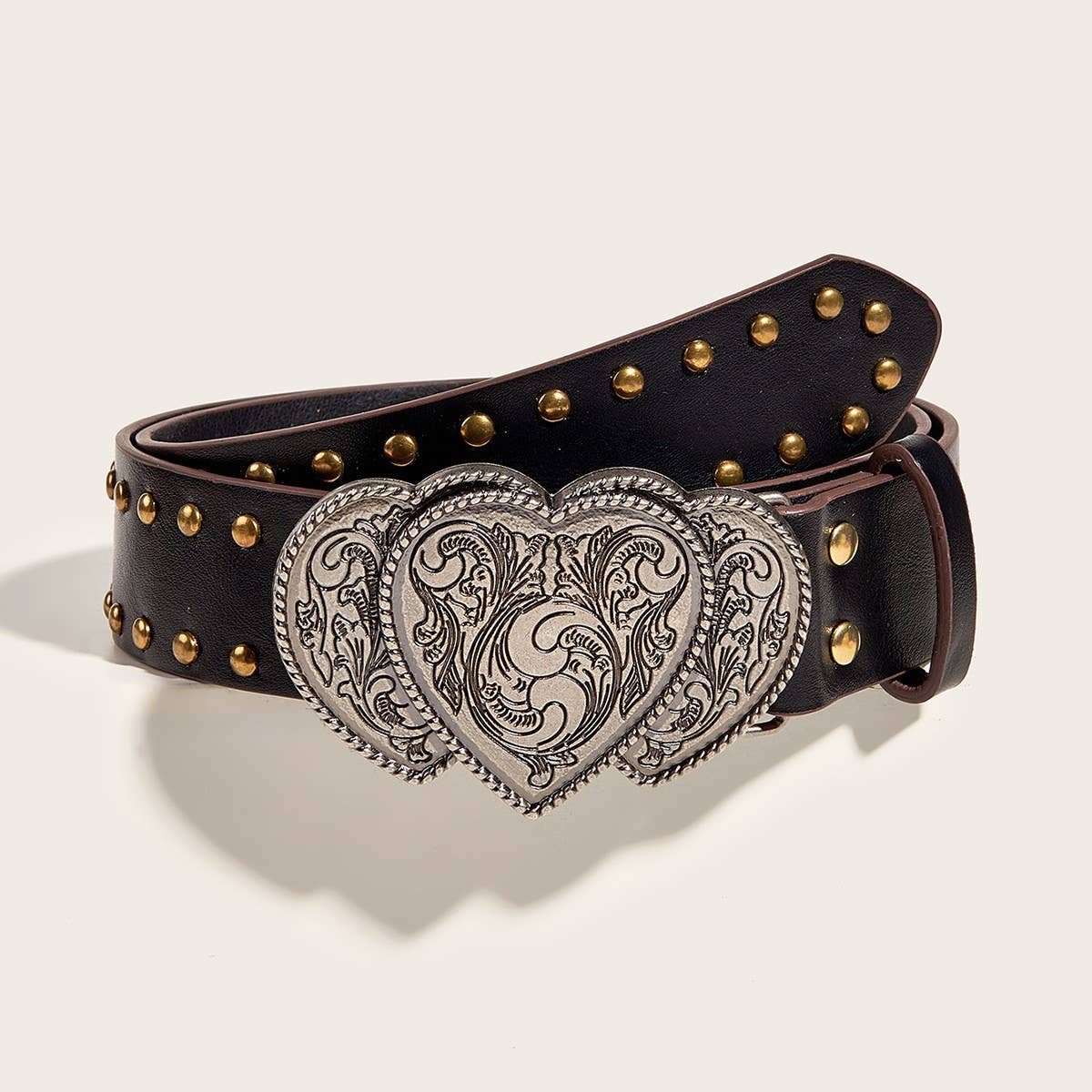 NINEXIS - CWABE0561_PUNK HEART TOOL BELT WITH RIVETS