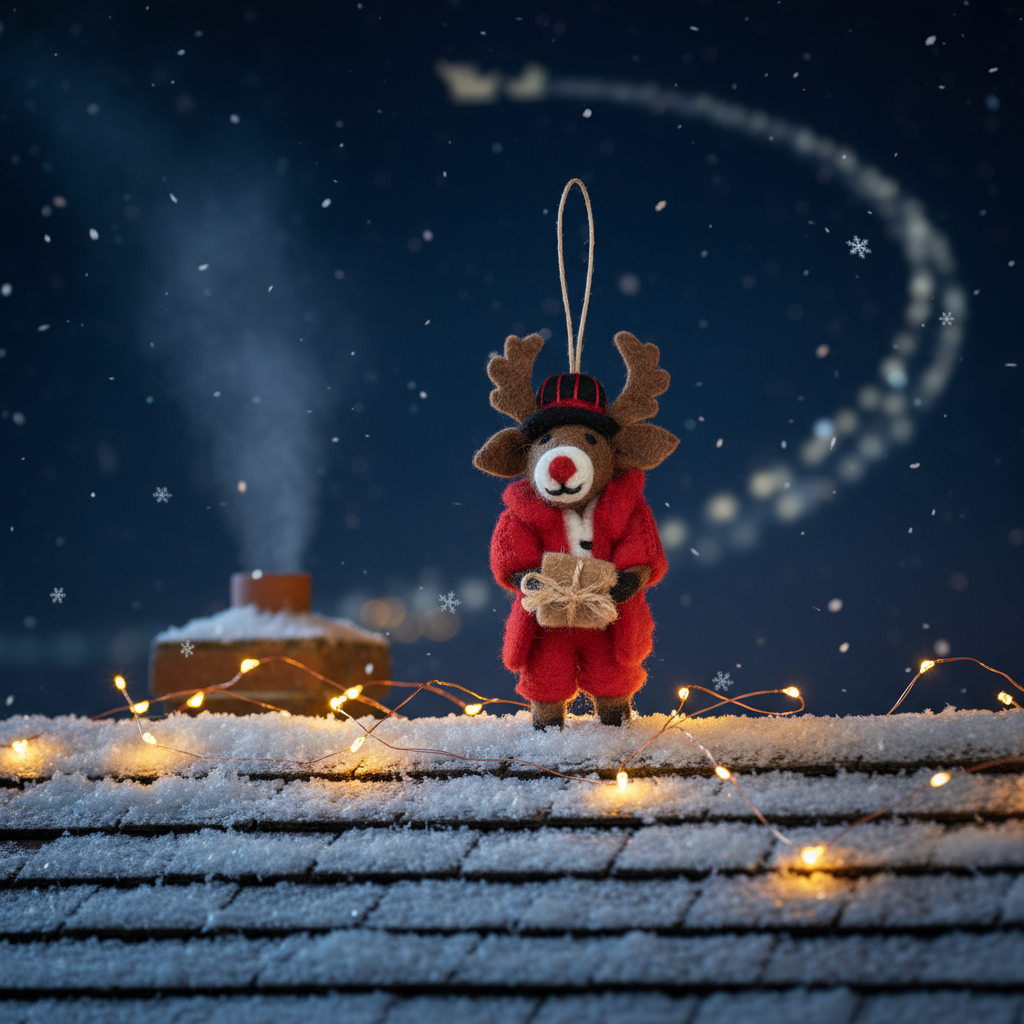 Felt So Good - Handmade Felt Dasher the Christmas Reindeer Decoration
