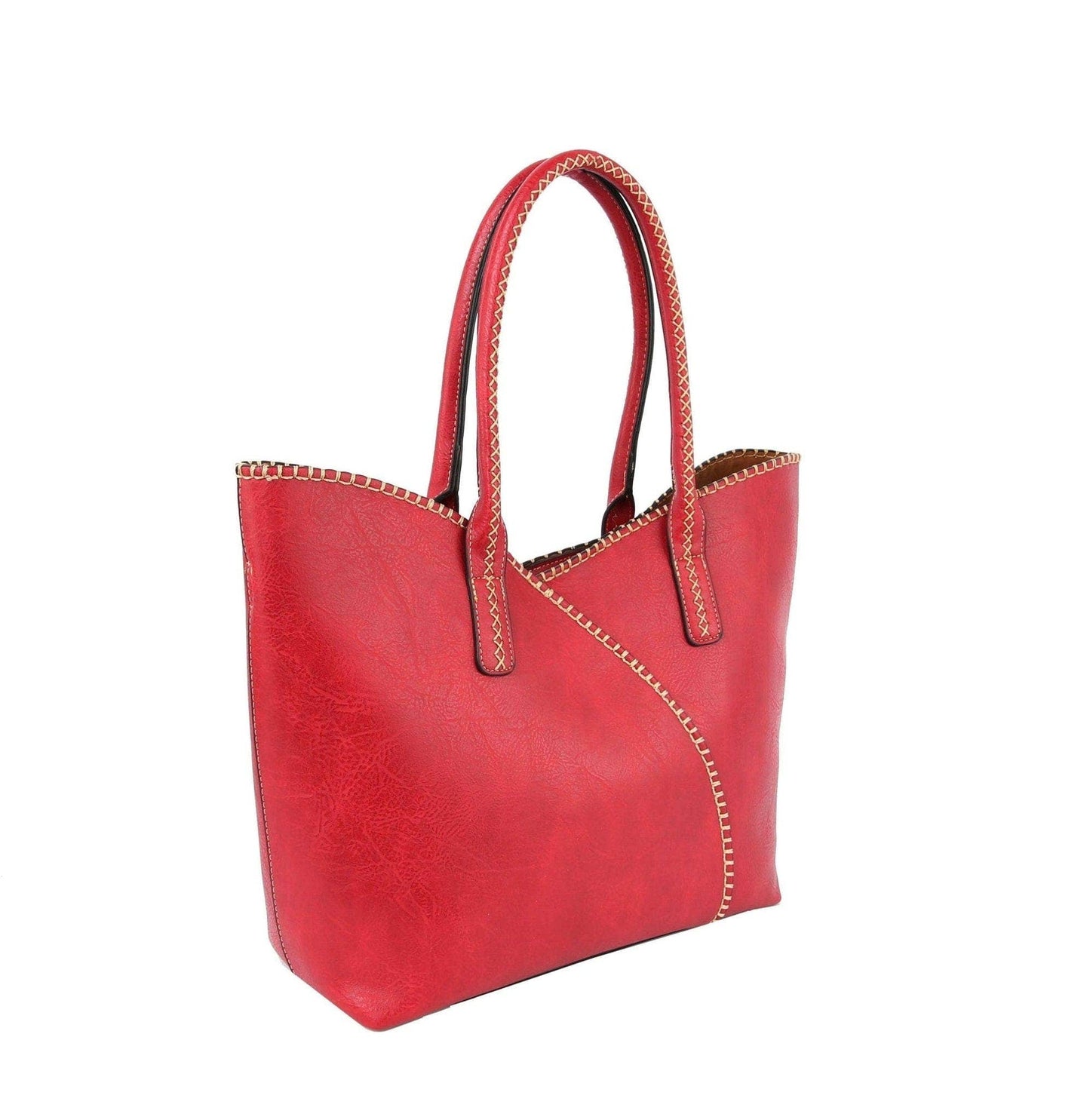 MiMi Wholesale - COL001-2 2-in-1 Stitch Trim Detail Shoulder/Tote Set Bag