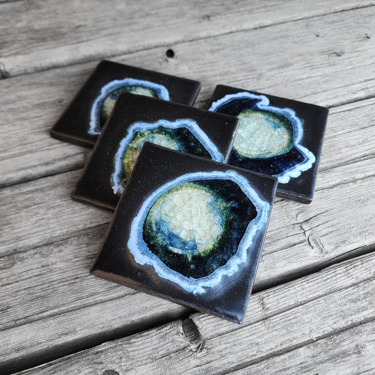 Dock 6 Pottery - Square Coaster - Onyx - Individual Coaster