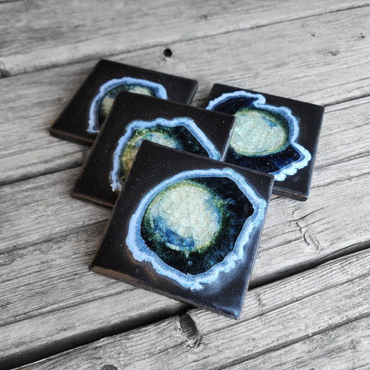 Dock 6 Pottery - Square Coaster - Onyx - Individual Coaster