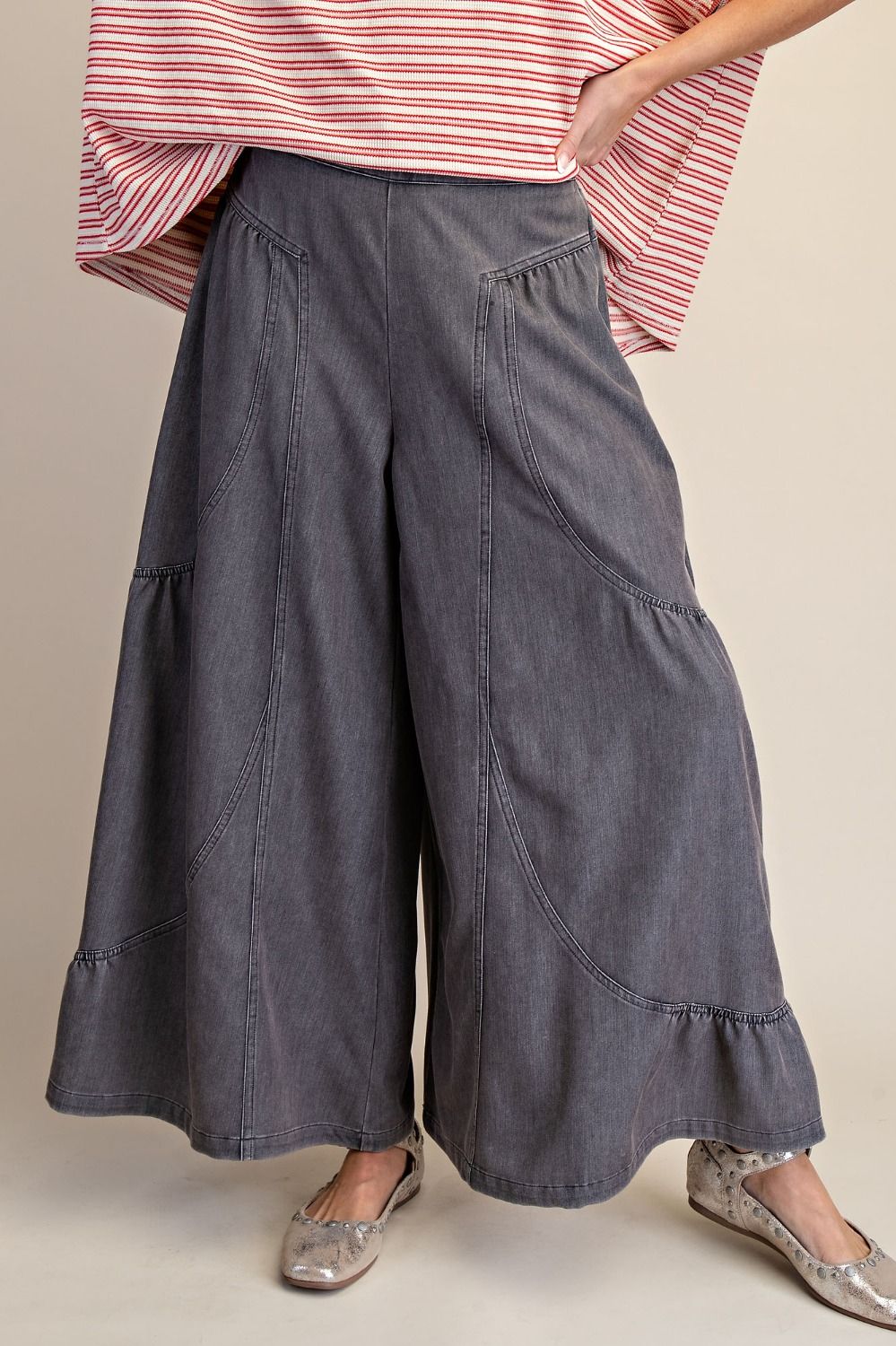 Black Denim Flare pants