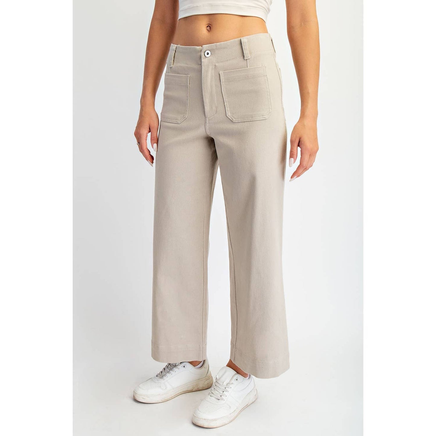 Rae Mode - HEAVY COTTON TWILL CROPPED WIDE PANTS