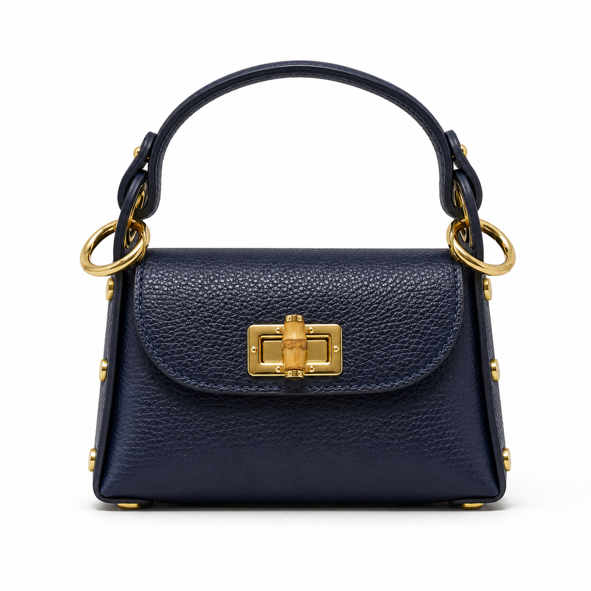 German Fuentes Handbags - GF1075 GENUINE ITALIAN LEATHER  BAMBOO CLASP, CROSSBODY BAG