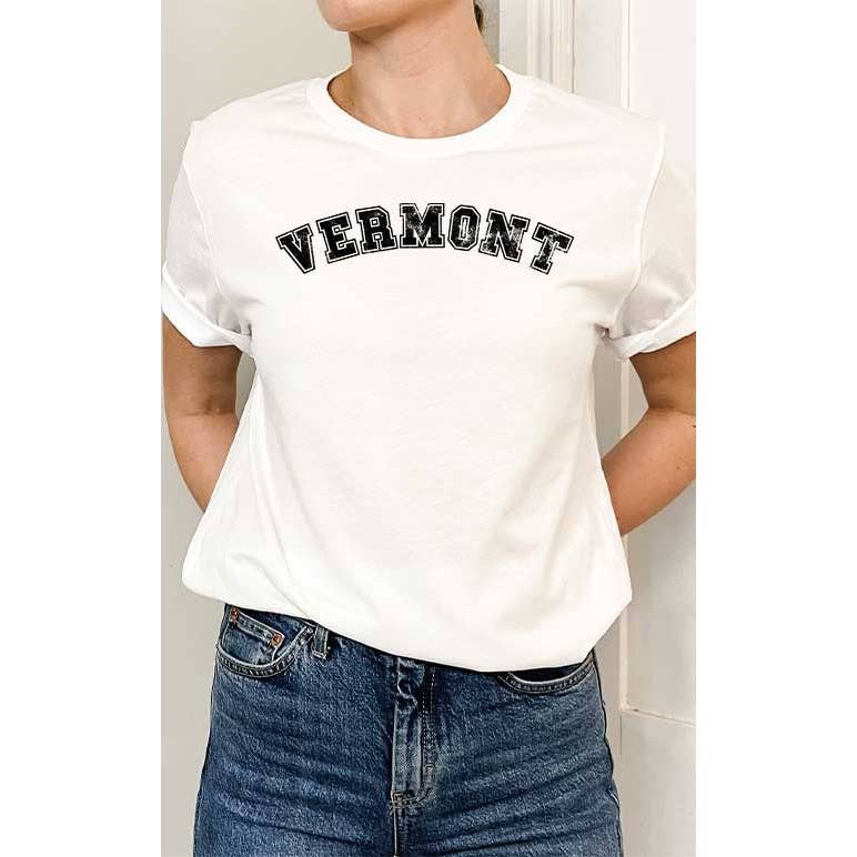 Select Apparel - Vermont State Distressed Varsity Graphic Tee