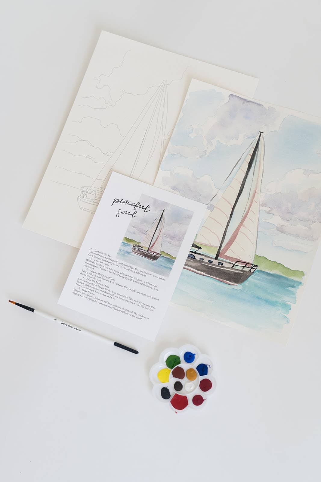 bailey rae studio - Peaceful sail - watercolor kit