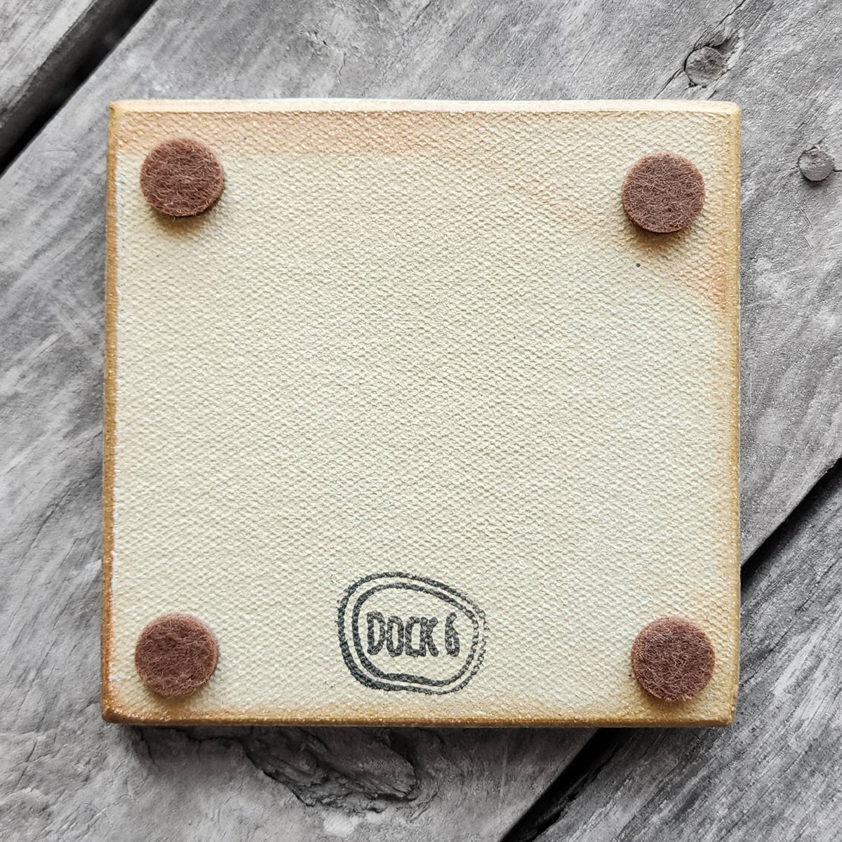 Dock 6 Pottery - Square Coaster - Something Blue - Individual Coaster