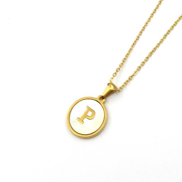 Mio Queena - Round 18K Gold-plated Stainless Steel 26 Letters Necklace