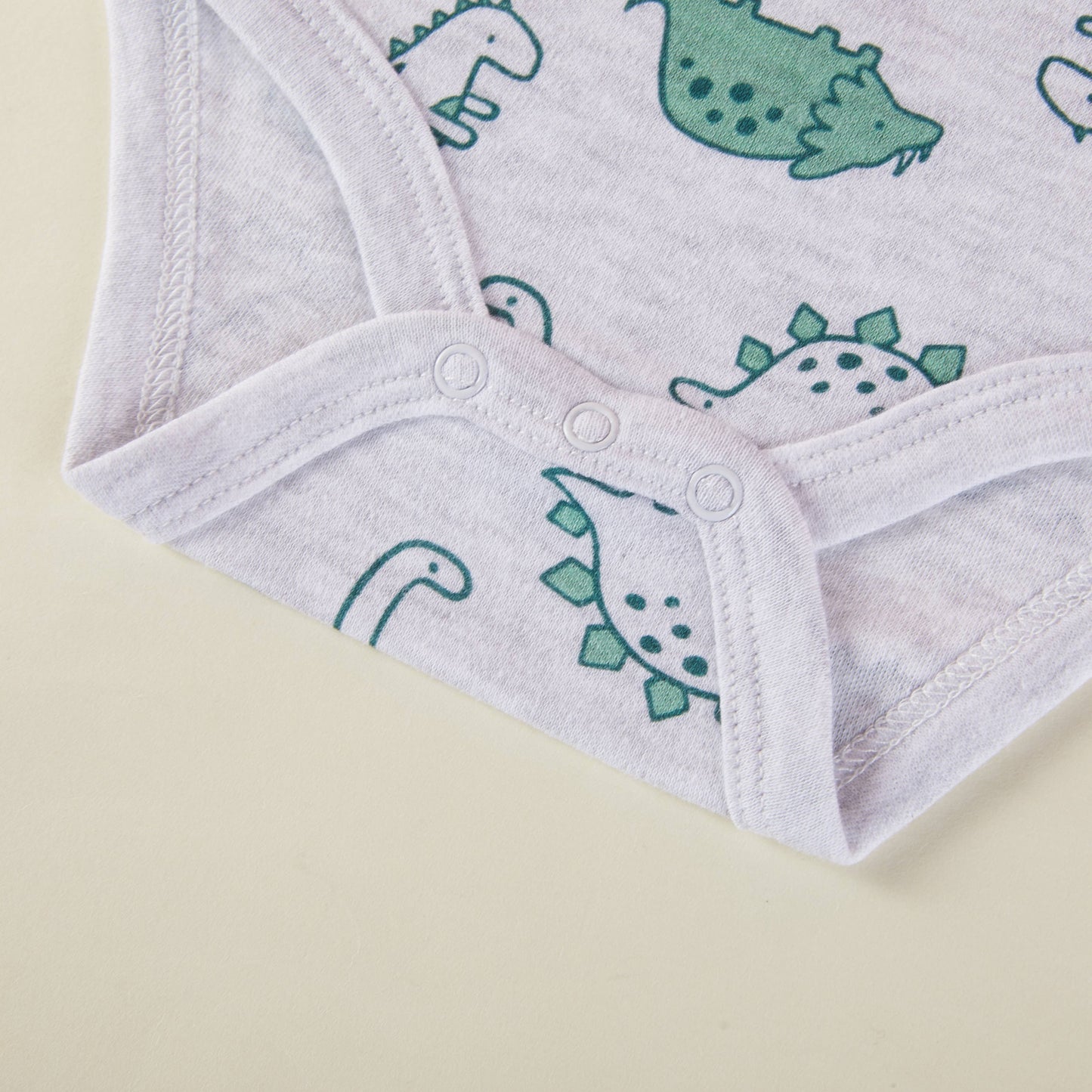 Lollipop Dreams - Pack of 3 Baby Boys Dinosaur Pattern Bodysuits Short Sleeve
