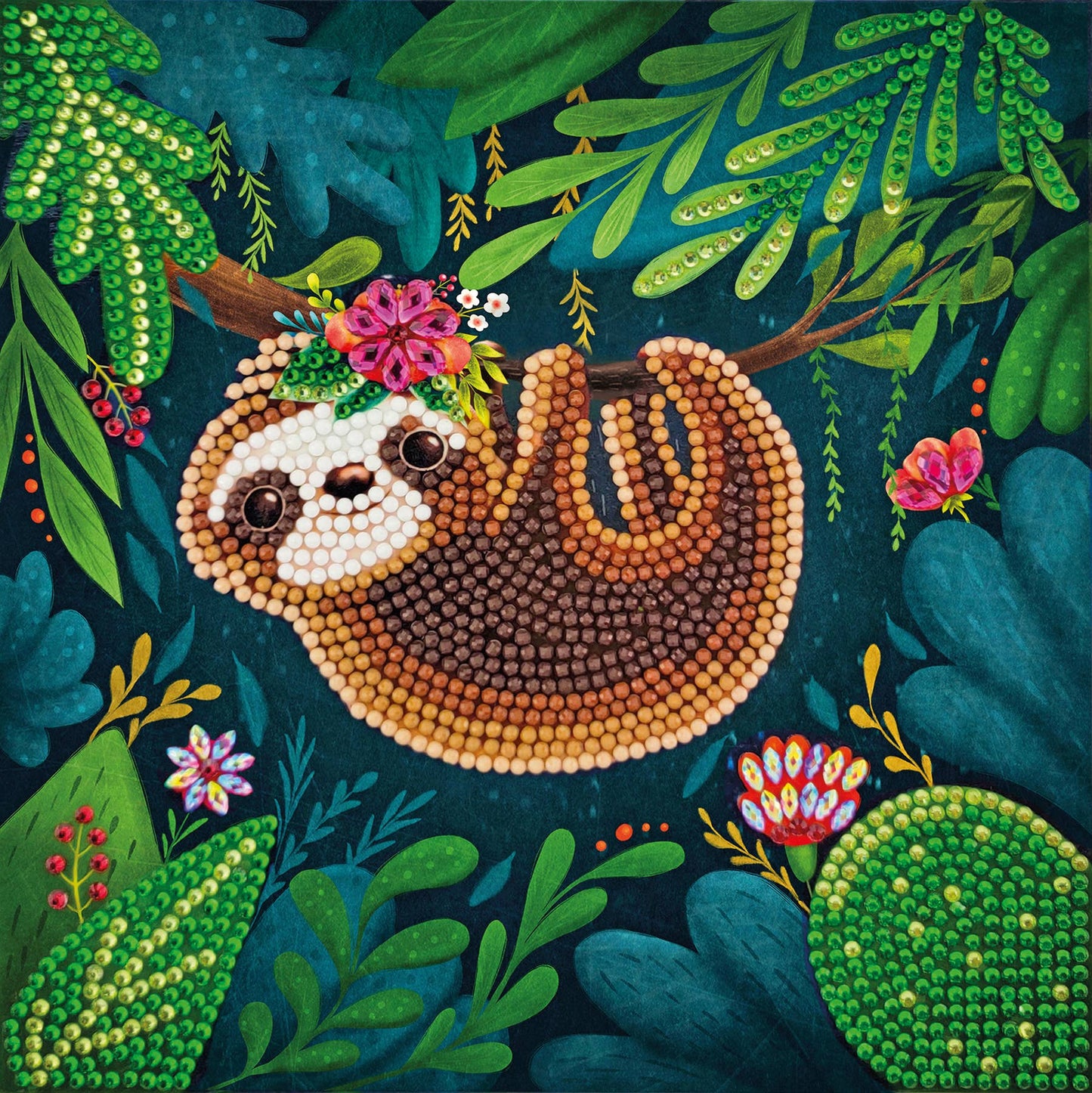 Outset Games and Cobble Hill Puzzles - Crystal Art Card Kit: Sloth