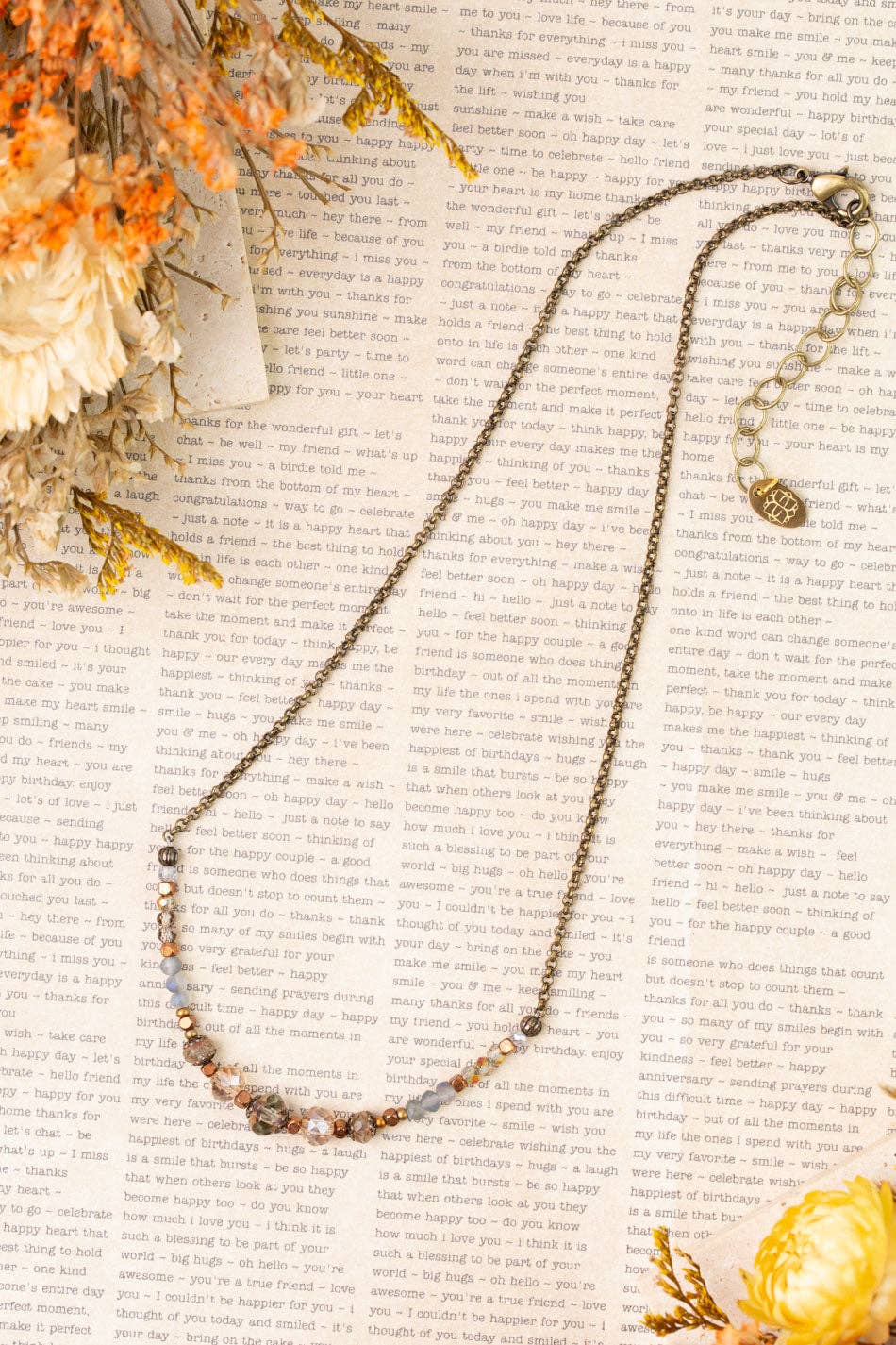Anne Vaughan Designs Jewelry - Copper Tides 16-18" Czech Glass, Crystal Simple Necklace
