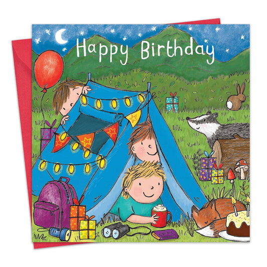 Twizler Ltd - Camping - Boys Happy Birthday Card
