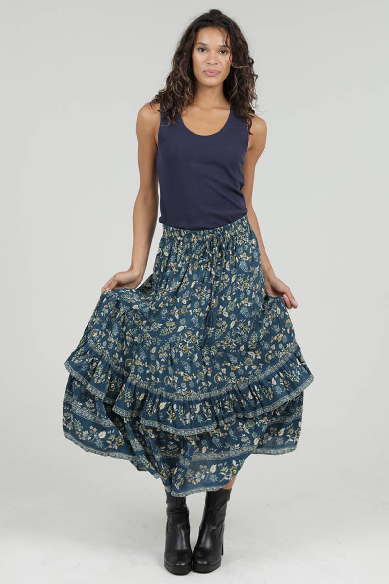 Nostalgia - E6E87-WB01 PRINTED MAXI SKIRT