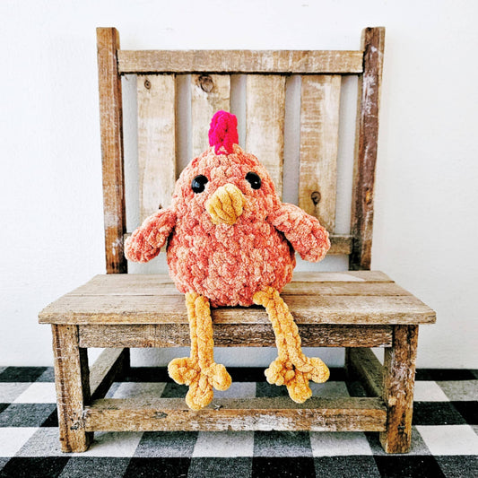 The Lumber Creek Co - Crochet Chicken Rooster Plushie Handmade Baby Toddler Toy