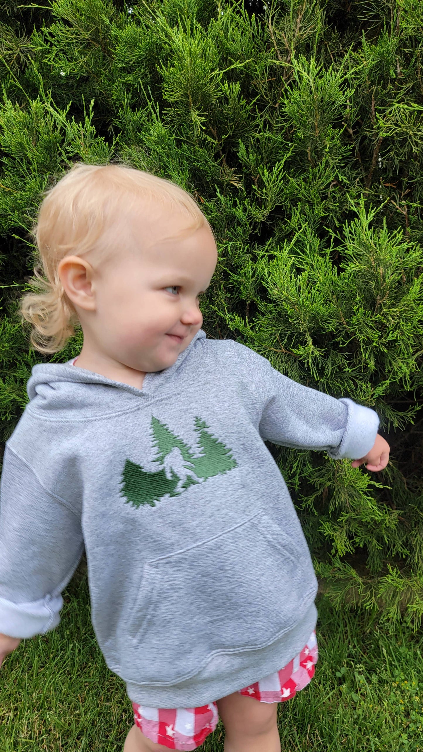 EMBELLISH By Kathleen - Embroidered Toddler Hoodie: Sasquatch in Trees