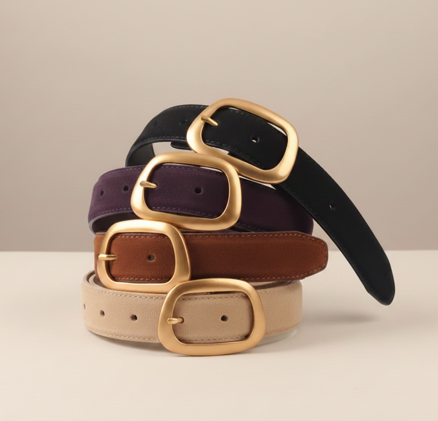 Most Wanted USA - Suede Belt with Organic Shape Buckle | Everyday accessory