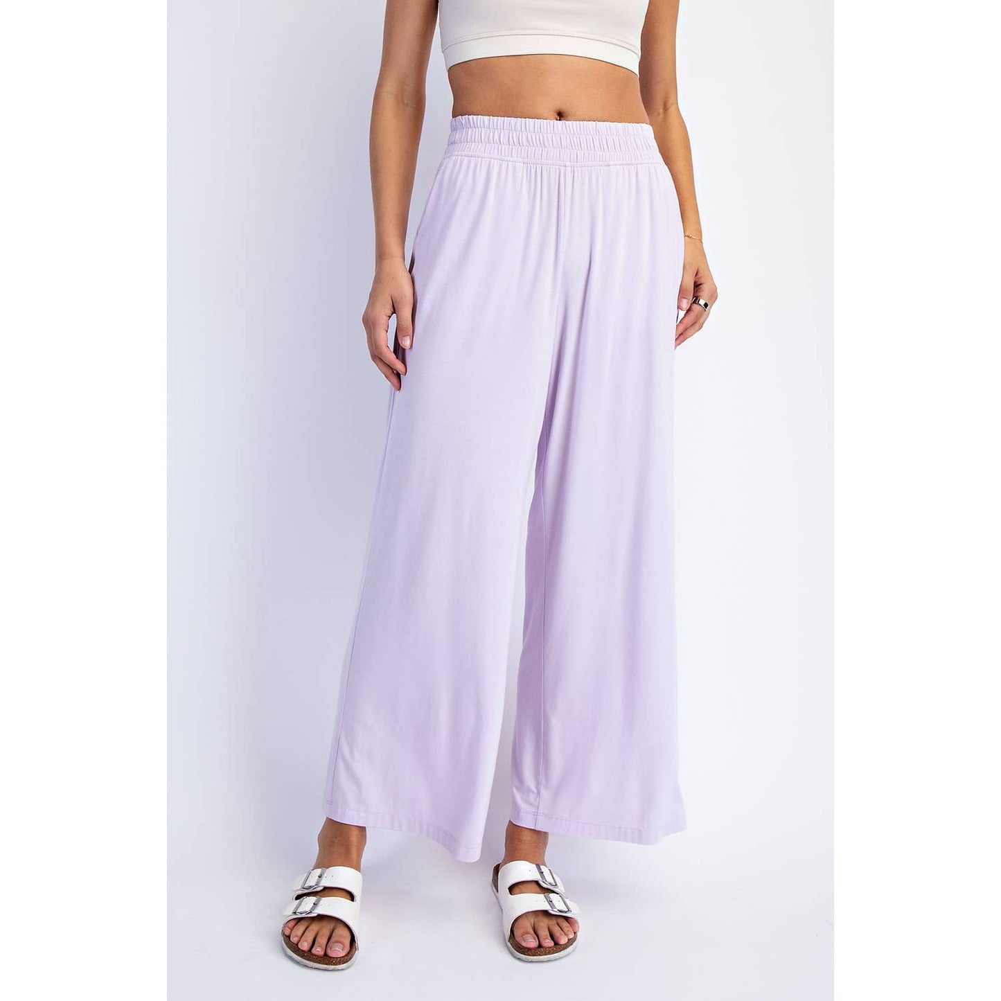 Rae Mode - VISCOSE MODAL CROPPED WIDE LEG PANTS