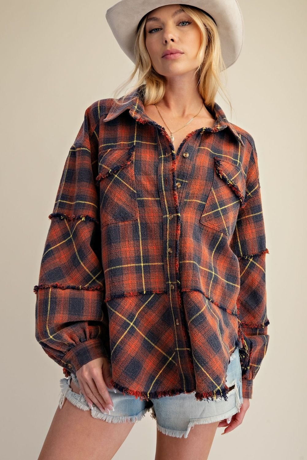 Plaid Mineral Washed Shirt