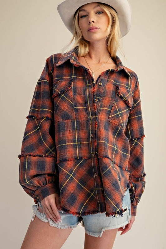 Plaid Mineral Washed Shirt