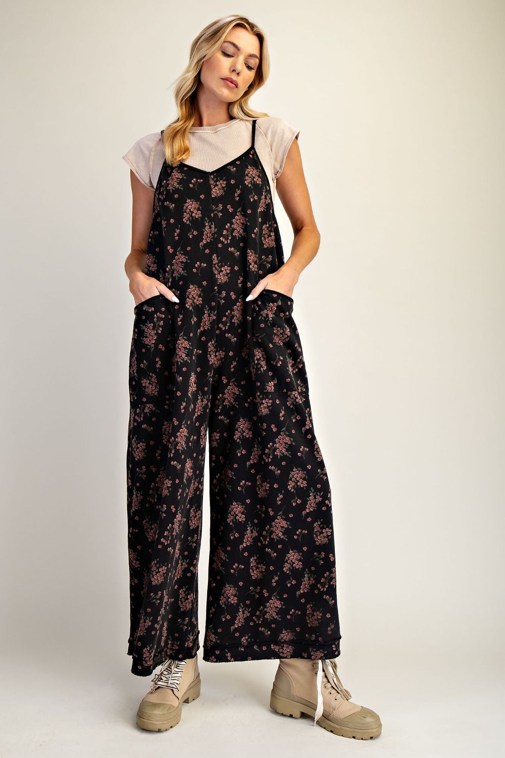 Floral Overall Black