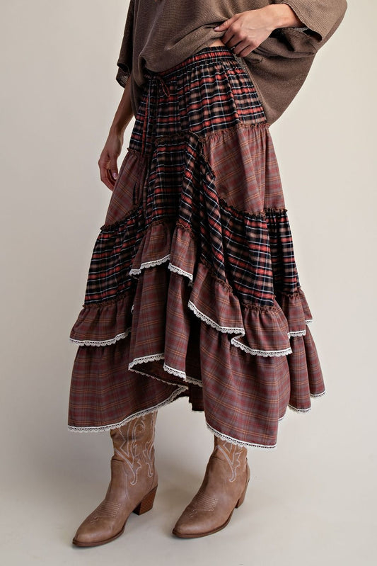 Mocha Brown High Low Skirt