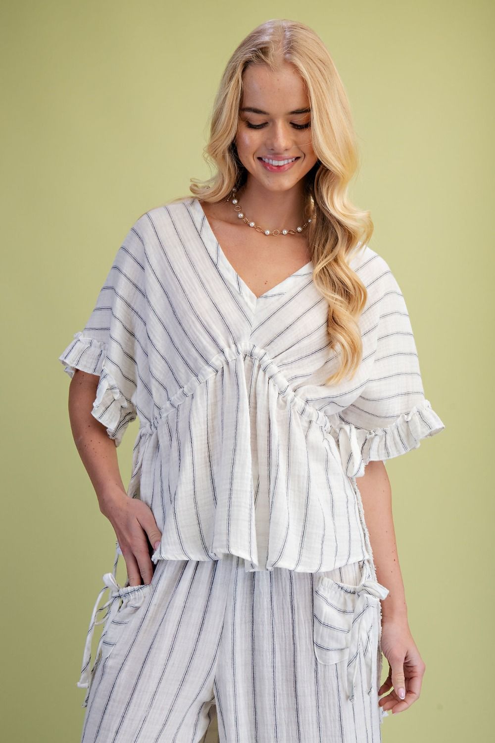 Wing Sleeve Cotton Top