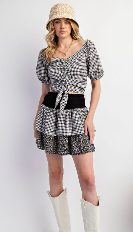 Black Plaid Skirt