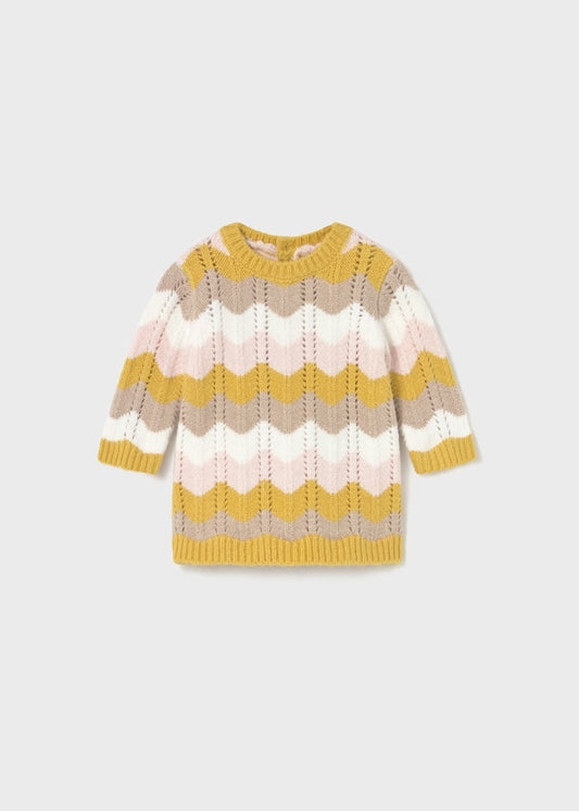 Striped Picot Dress