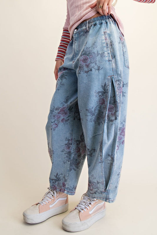Floral Mineral Wash Jeans