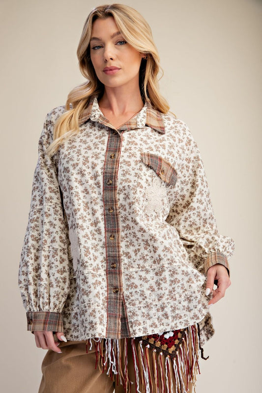 Floral Khaki Jacket