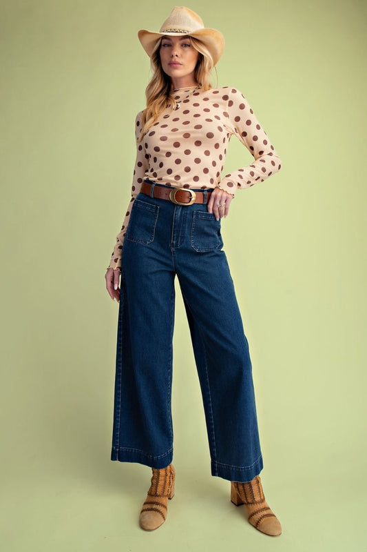 Stretch Demin Embroidered Pocket Jeans