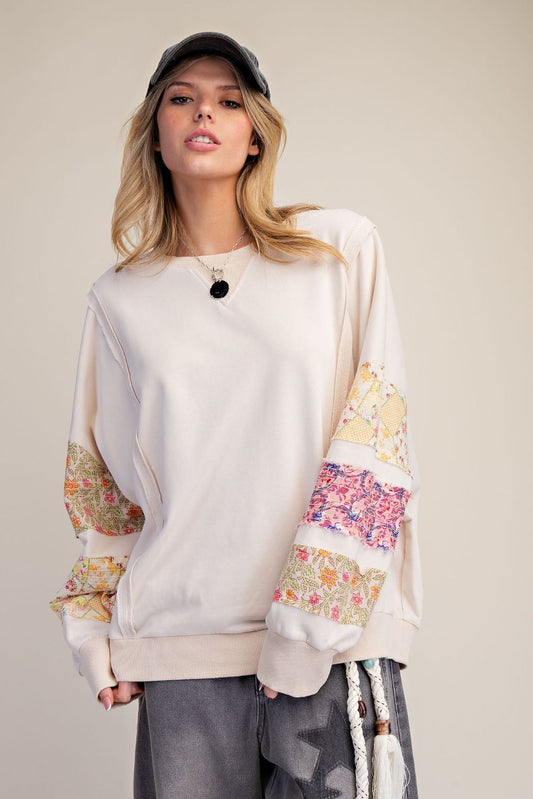 Mix Print Stripe Top