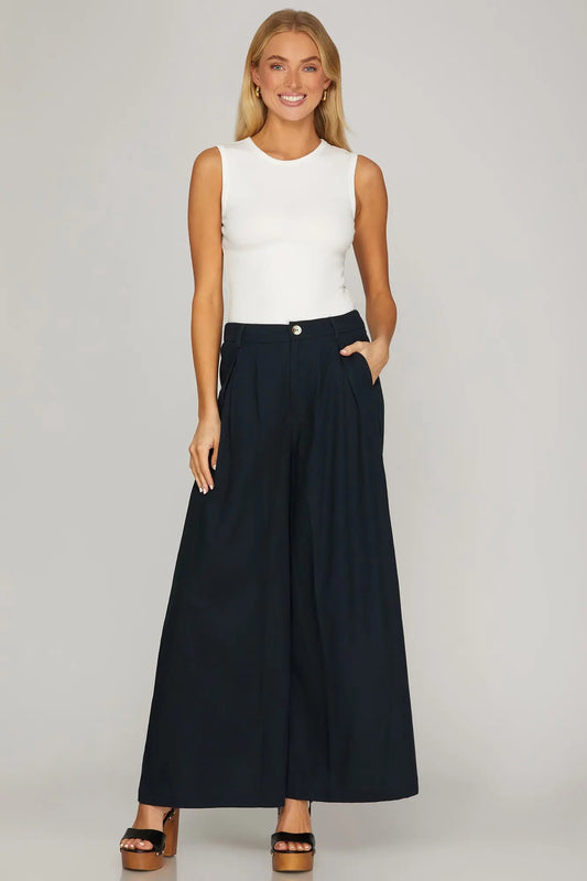 Wide Leg Woven Pants