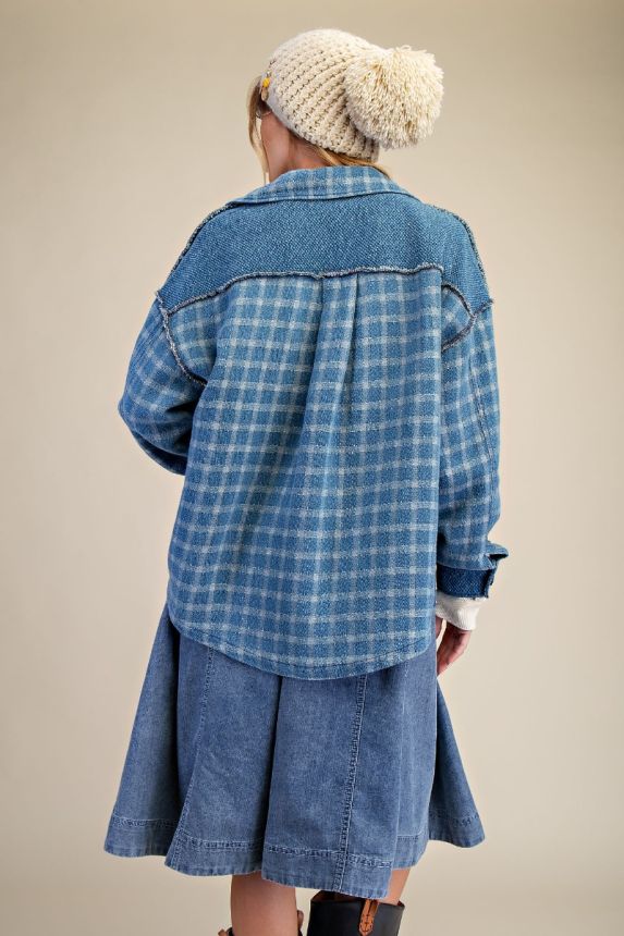 Washed Denim Blue Mix Shirt