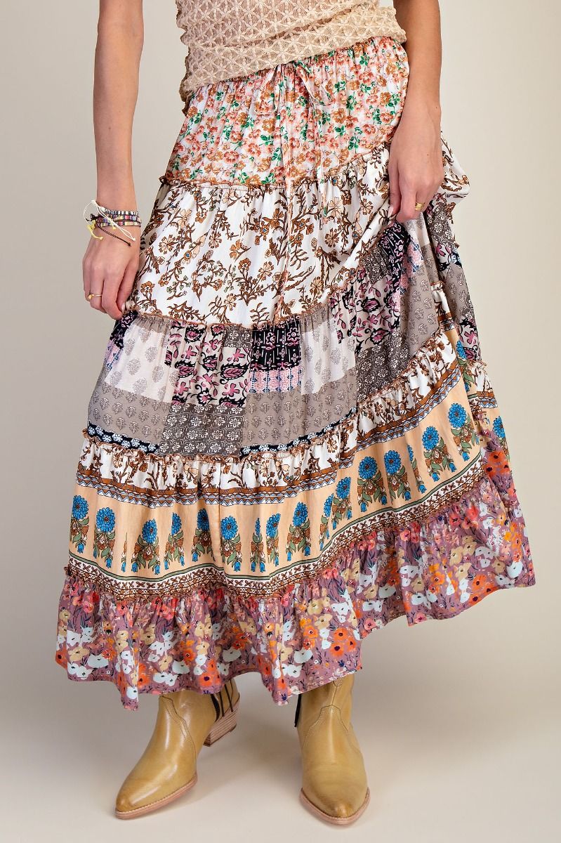 Print Mix Skirt