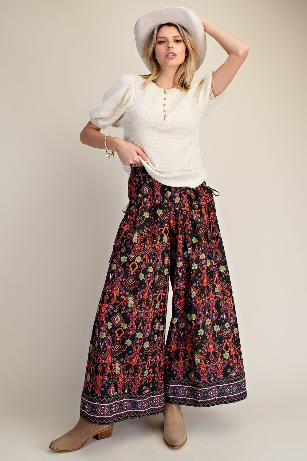 Printed Cotton Floral Pants