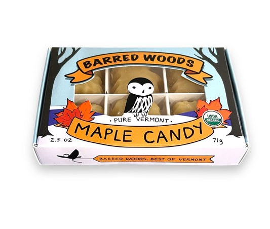 Barred Woods Maple - Pure Organic Vermont Maple Candy - 6 Piece Custom Gift Box