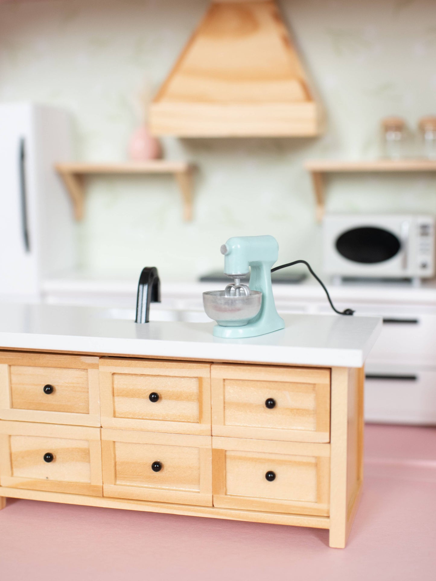 Macy Mae Dollhouse Designs - Dollhouse Kitchen Stand Mixer | Pink Yellow Blue Green