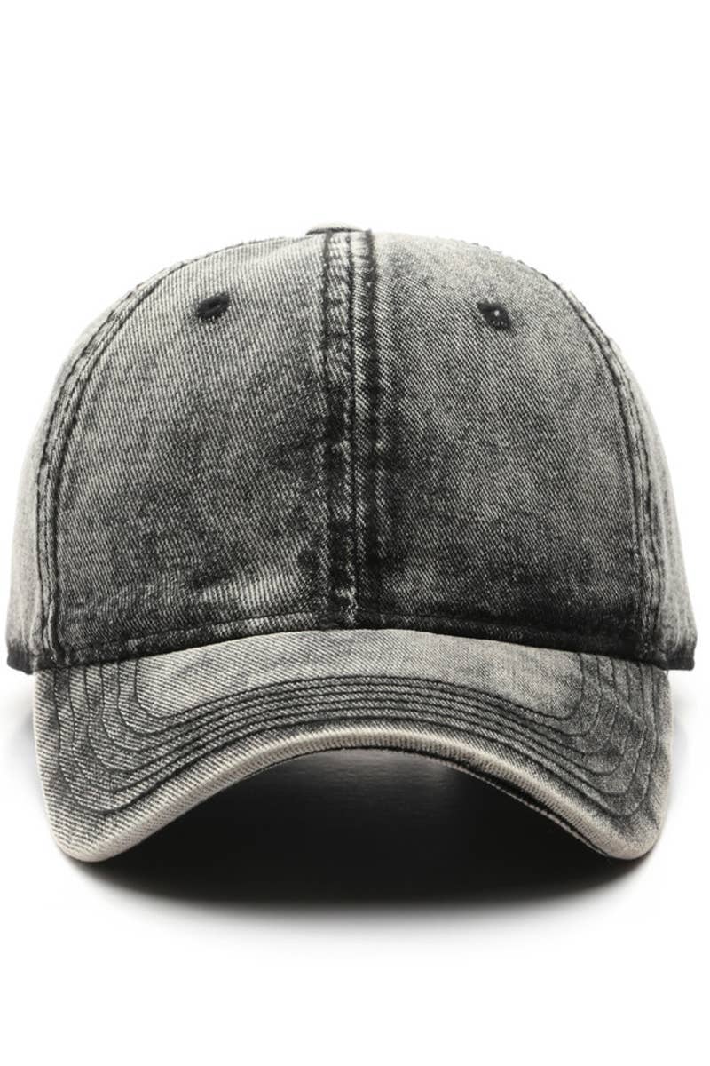 Lovenne - Washed Denim Solid Baseball Cap Street Style_Cwah0527