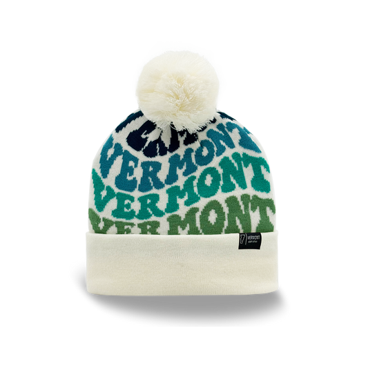 Northern Icons Creations INC - Vermont Colorful Letter Beanie Winter Knit Hat with Pom Pom for Cold Weather