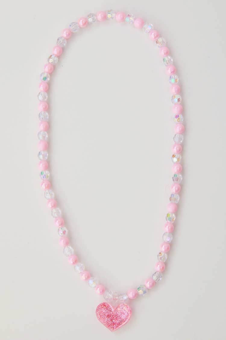Sparkle Sisters by Couture Clips - Pink Floating Heart Necklace