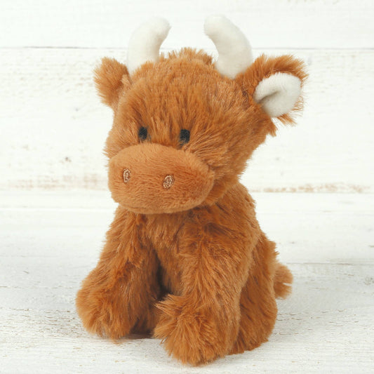 Jomanda Soft Toys & Accessories - Brown Highland Cow Plush Baby Soft Mini Toy - 11cm