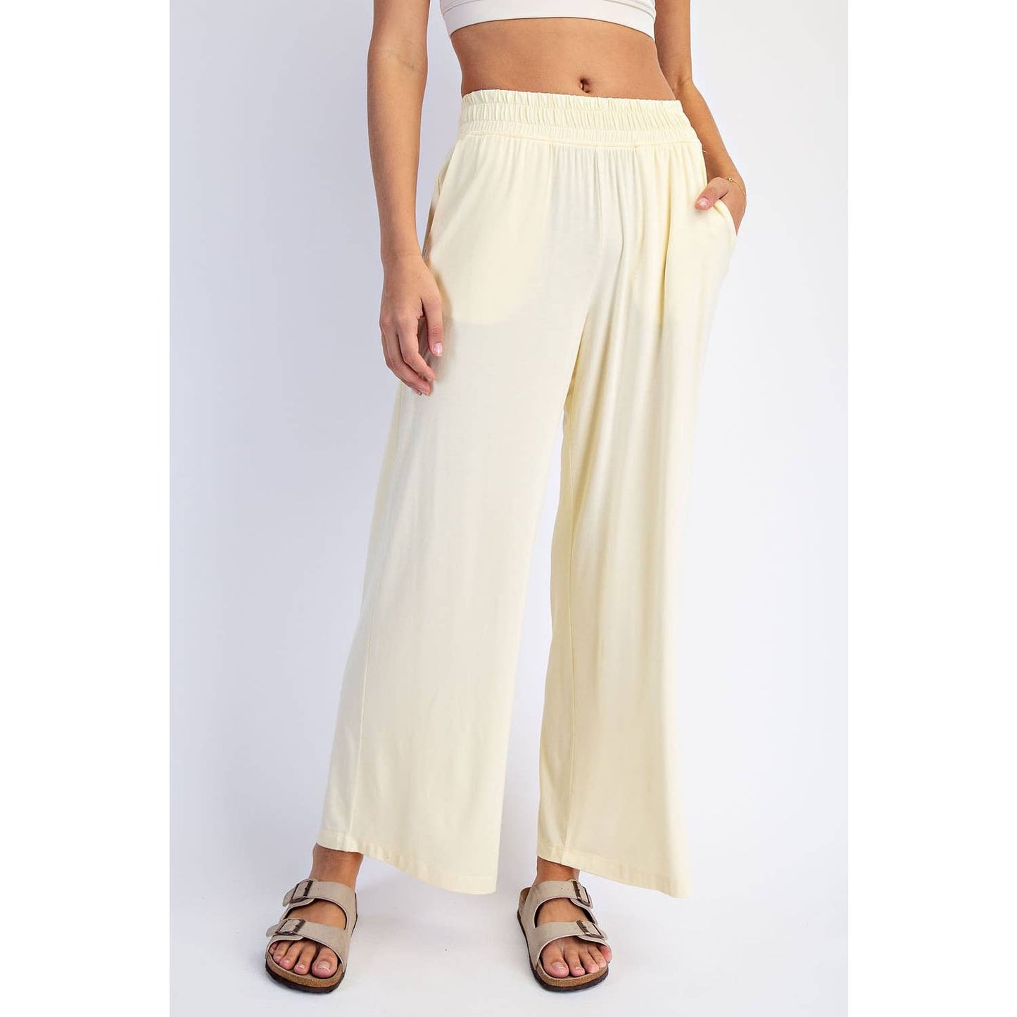 Rae Mode - VISCOSE MODAL CROPPED WIDE LEG PANTS