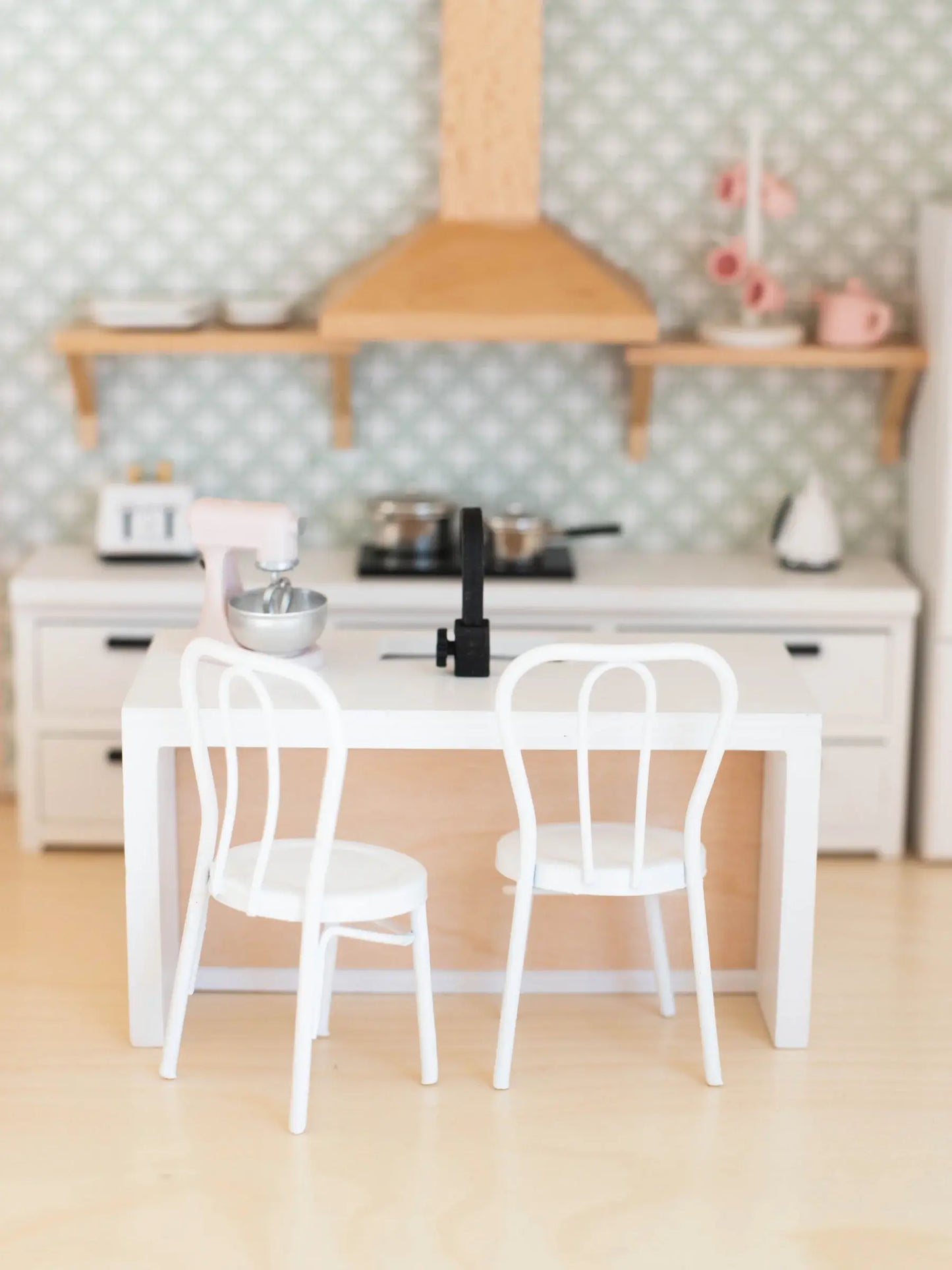 Macy Mae Dollhouse Designs - Dollhouse Metal Bistro Chair Set | White