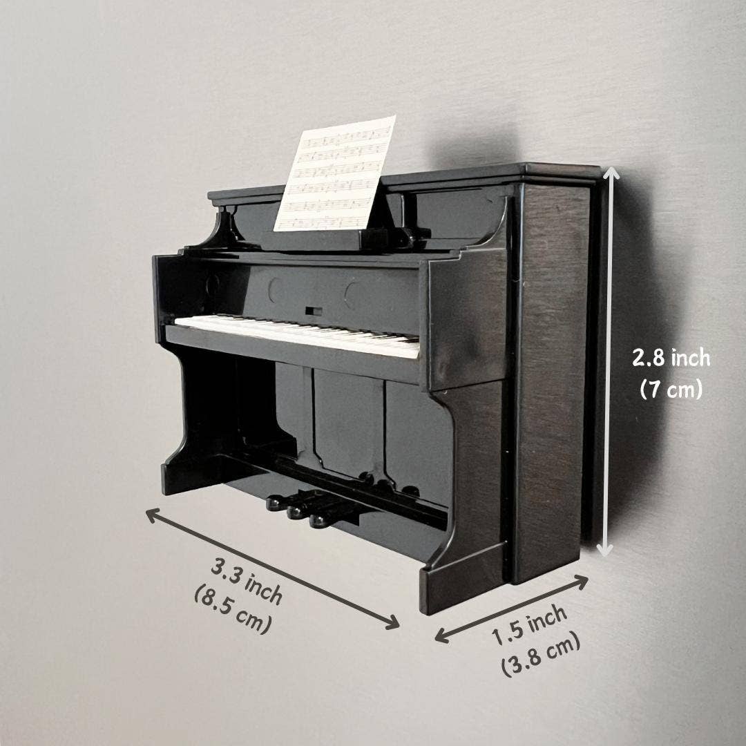MiniJoy - Miniature Piano Fridge Magnet with Music Sheet Decor