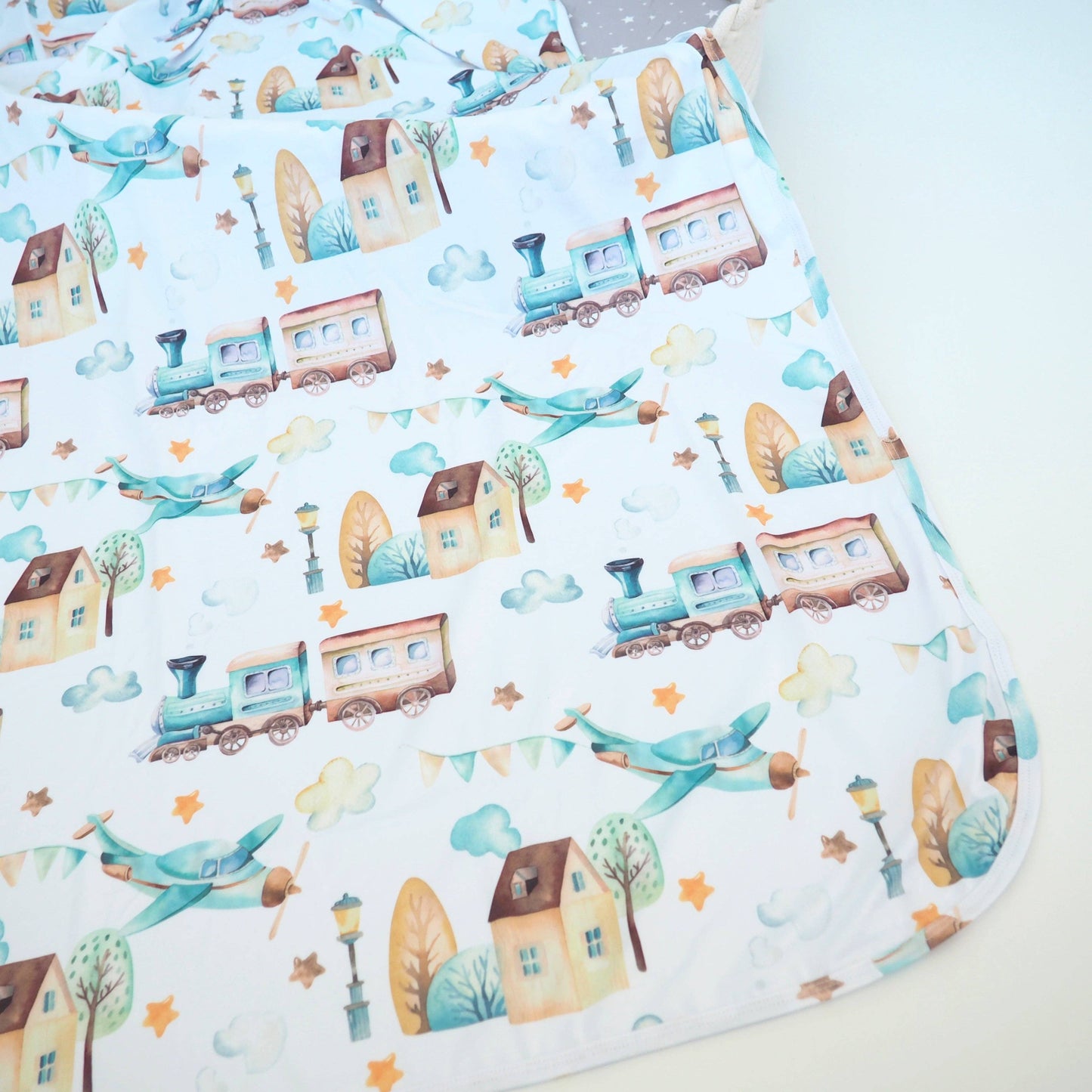 Honey Lemonade - Buttery Soft and Stretchy Swaddle Blanket - Airplane & Train