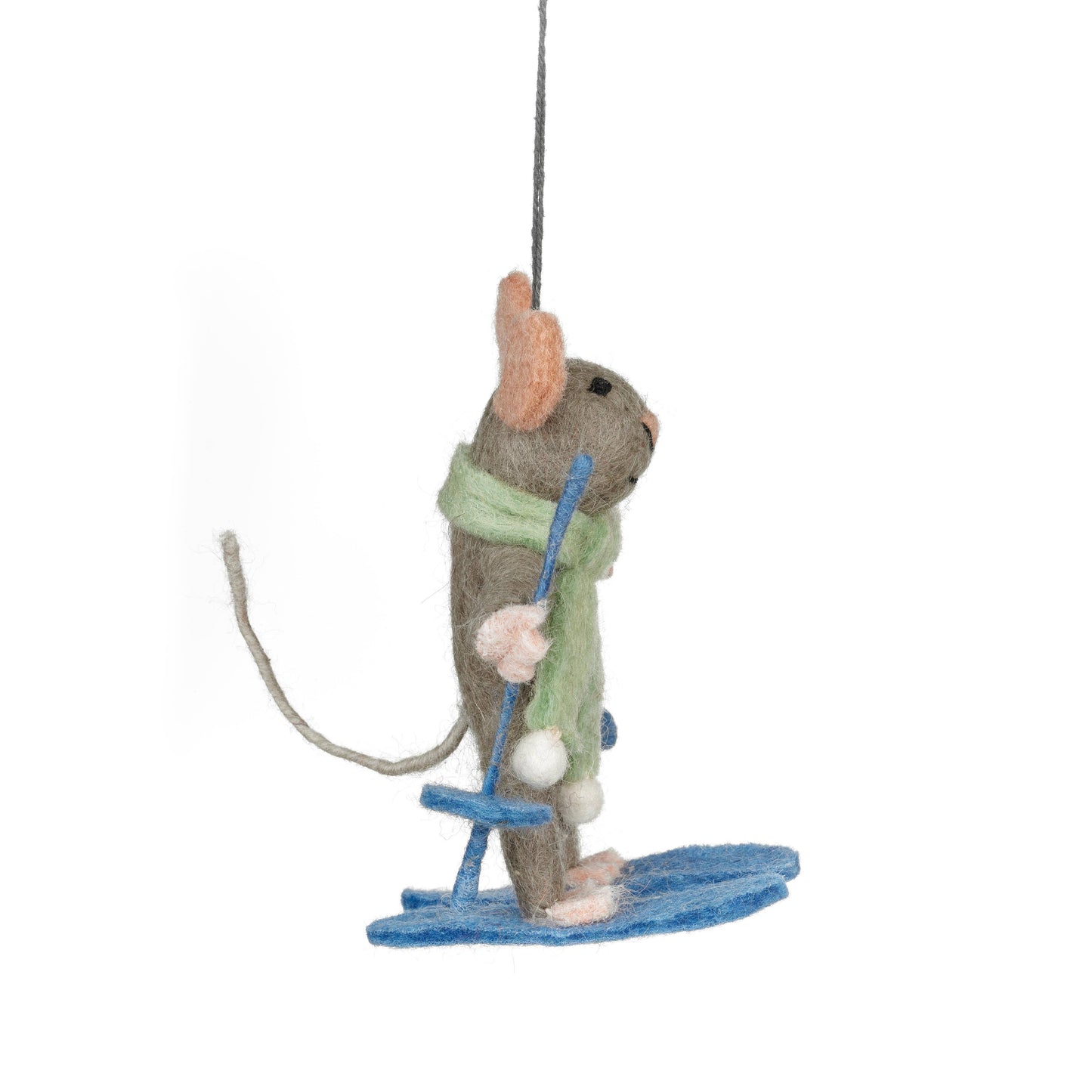 Felt So Good - Handmade Felt Sylvia the Skiing Mouse Christmas Decoration